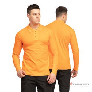 Рубашка «Поло» с длинным рукавом оранжевая. Артикул: Трик104. Цена от 1 030 р.