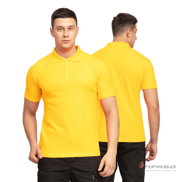 Рубашка «Поло» с коротким рукавом жёлтая. Артикул: Трик1031. #REGION_MIN_PRICE#