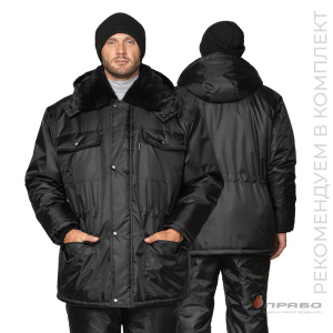 Куртка мужская утеплённая «Альфа» удлинённая чёрная. Артикул: 10355. Цена от 3 180 р. в г. Казань