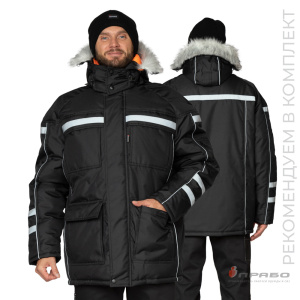 Куртка мужская утеплённая «Аляска Ультра» чёрная. Артикул: 9602. Цена от 8 780 р. в г. Казань