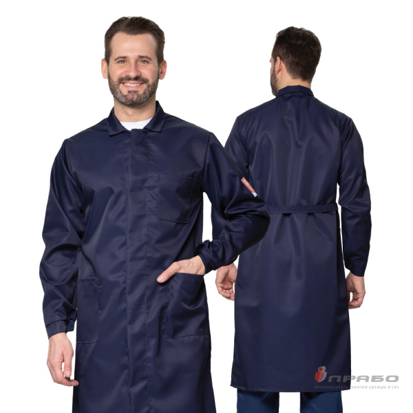 Халат кислотощелочестойкий (КЩС) мужской синий. Артикул: Ar206. #REGION_MIN_PRICE# в г. Казань