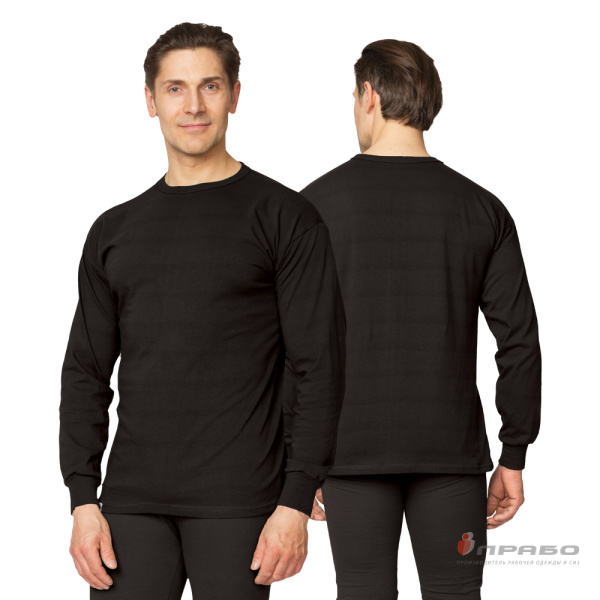 Белье трикотажное чёрное, 140 г/м² (фуфайка и кальсоны). Артикул: Трик202. #REGION_MIN_PRICE#