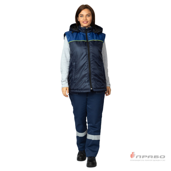 Жилет утеплённый «Сура» тёмно-синий/василёк. Артикул: 9553. #REGION_MIN_PRICE# в г. Казань