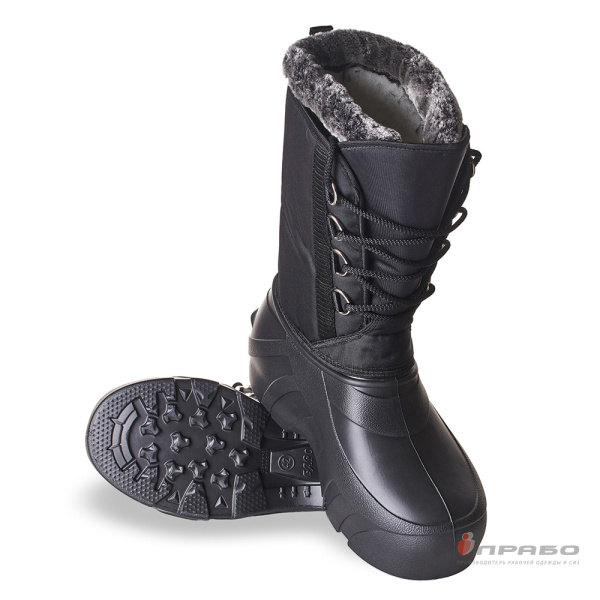 Сапоги мужские на галоше ЭВА со шнуровкой «Барс Б-16» (40 см) чёрные. Артикул: Комб155. #REGION_MIN_PRICE# в г. Казань