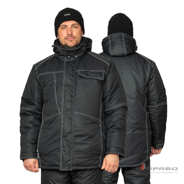 Куртка мужская утеплённая «Викинг» чёрная. Артикул: 9643. #REGION_MIN_PRICE# в г. Казань