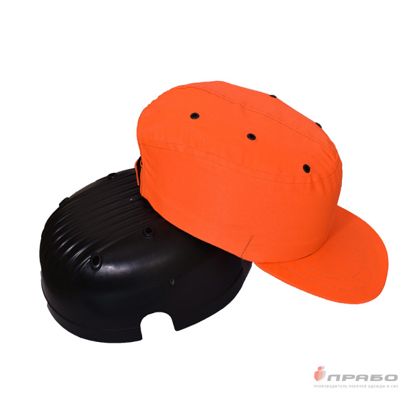 Каскетка-бейсболка защитная с вставкой из ударопрочного пластика оранжевая. Артикул: 9728. #REGION_MIN_PRICE#